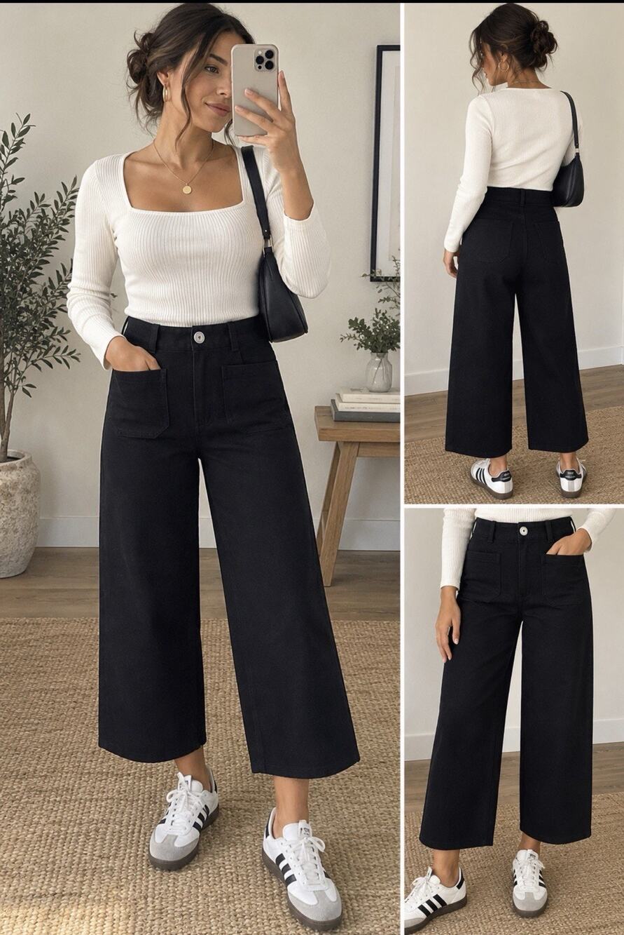 by Anthropologie Women's Black Casual Crop Flare Dress Pants Size 0 Minimalist